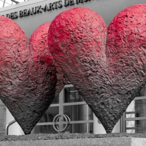 Hearts Outside Art Gallery of Montreal